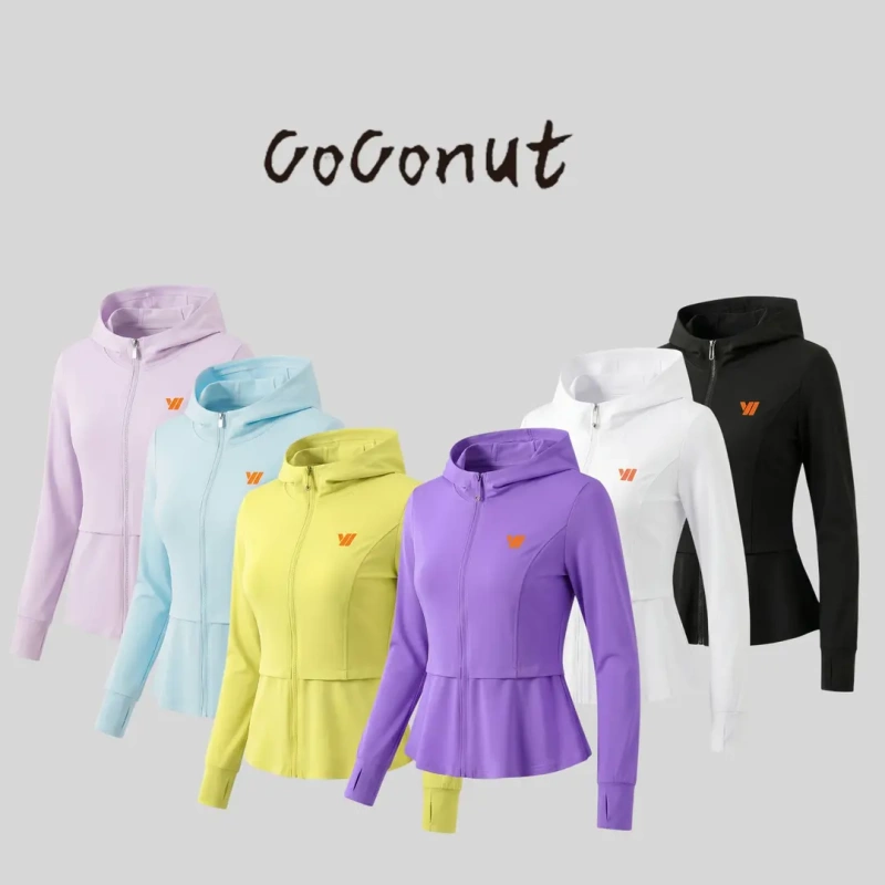 Coconut26 New Sun Protection Hooded Cool Quick-Dry Running and Fitness Jacket with Skirt Design and Full Zipper Hoodie Coconut26 New Sun Protection Hooded Cool Quick-Dry Running and Fitness Jacket with Skirt Design and Full Zipper Hoodie