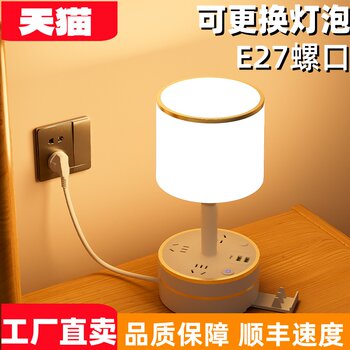 Replaceable Bulb Table Lamp Bedroom Sleep Bedside Lamp Socket Integrated High-End Atmosphere Night Light Baby Feeding