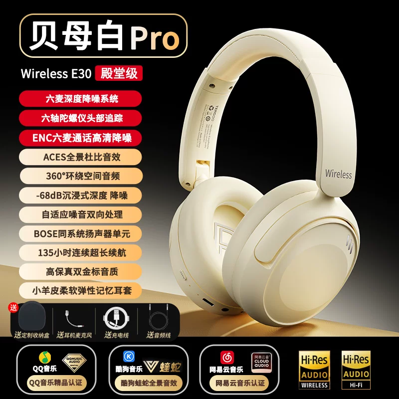 [Официально оригинал] наушники Bluetooth с активным шумоподавлением FOKU E30, наушники с ANC для игр и спорта, с креплением на голову