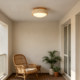 Yellow Travertine Ceiling Light in a Vintage Wabi-Sabi Style for Corridors, Balconies, Dressing Rooms, Stairwells, and Entryways