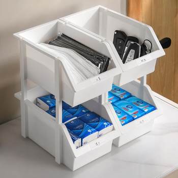 Desktop storage rack multi-layer superposition combination storage rack multi-function classification storage box gap plastic finishing rack