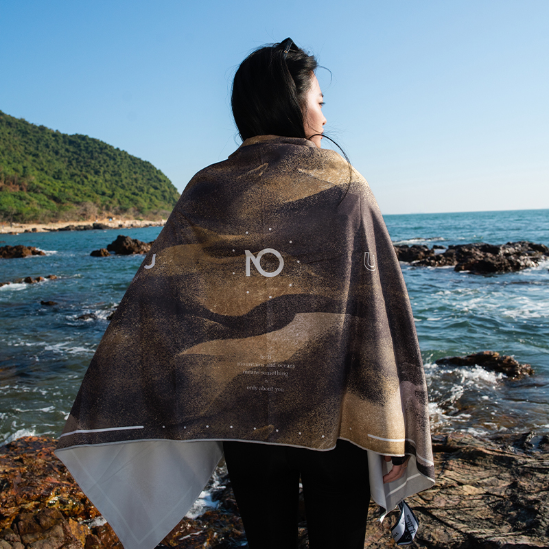Nujune'Moxa' Absorbent Swimming Towel Quick-Drying Surf Windproof Shawl Magnetic Portable Changing Beach Towel