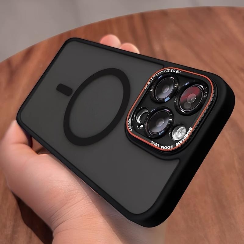 Suitable for Apple 16 Pro Max Phone Case, New Anti-Drop iPhone 16 Pro High-End Skin-Feel Matte 15 Pro Max Full Lens Coverage 14 Pro Magnetic Ultra-Thin Silicone 13 for Men 12 for Women