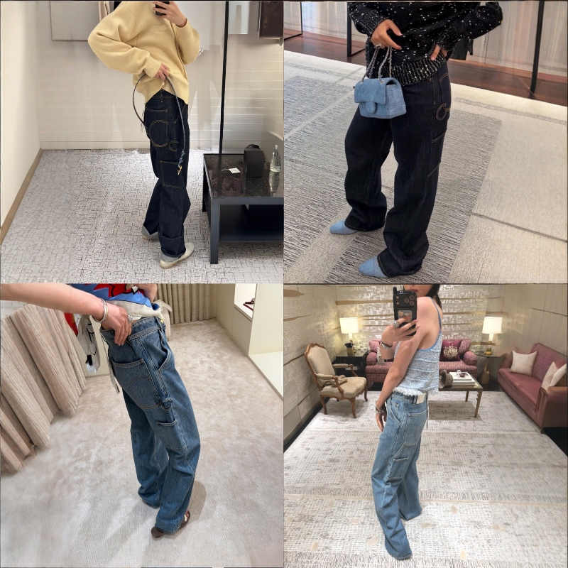 Shenzhen Nanyou High-End 26B Popular Pants with Heavy-Duty Three-Dimensional Lettering, Versatile Straight-Leg Workwear Style Slimming Jeans
