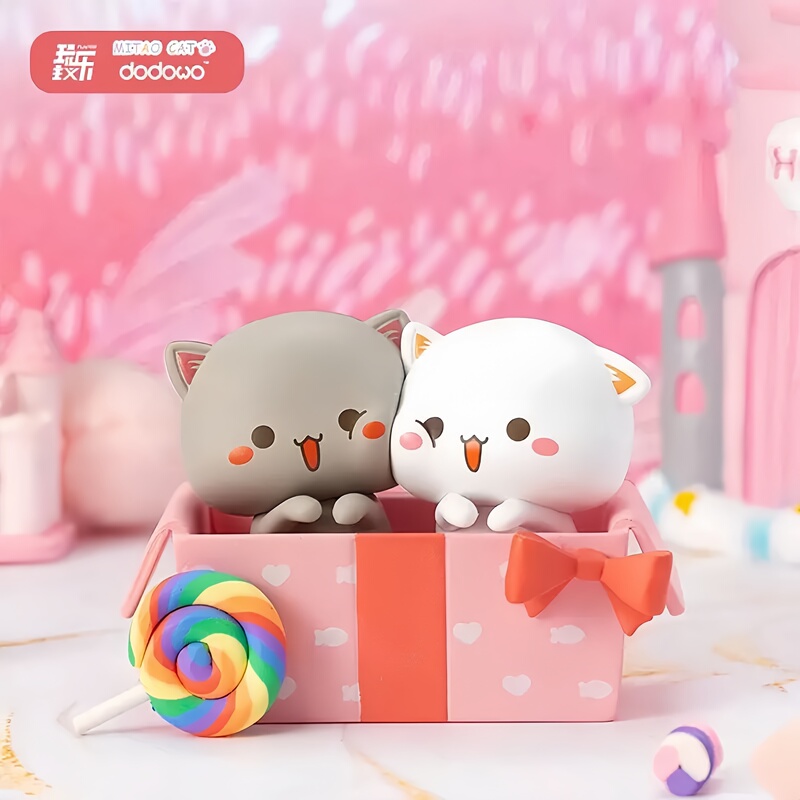 Peach Cat Second Series Blind Box Cute Doll Creative Couple Gift Trendy Toy Figurine Car Desktop Ornament