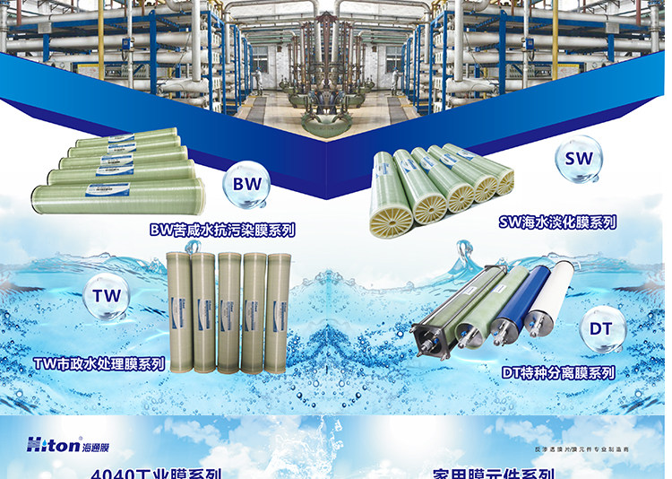 Фильтр 海通反渗透膜4040滤芯高压膜水处理纯水机通用抗污染ro工业膜8040 Haitong