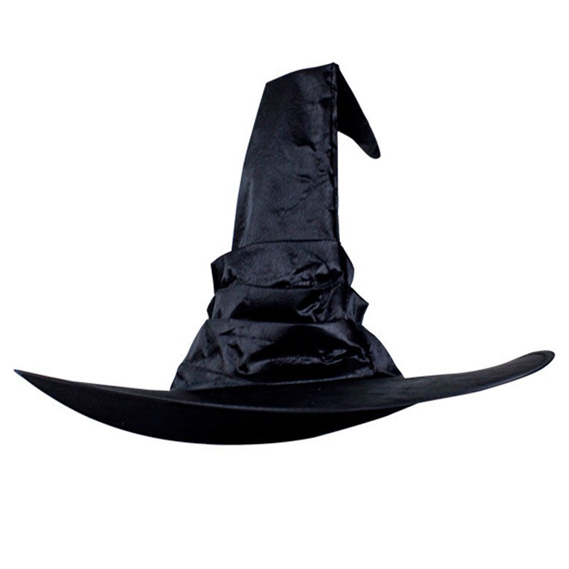 หมวกฮาโลวีน หมวกพ่อมดสีดำ อุปกรณ์ประกอบฉากปาร์ตี้ฮาโลวีน Witch01