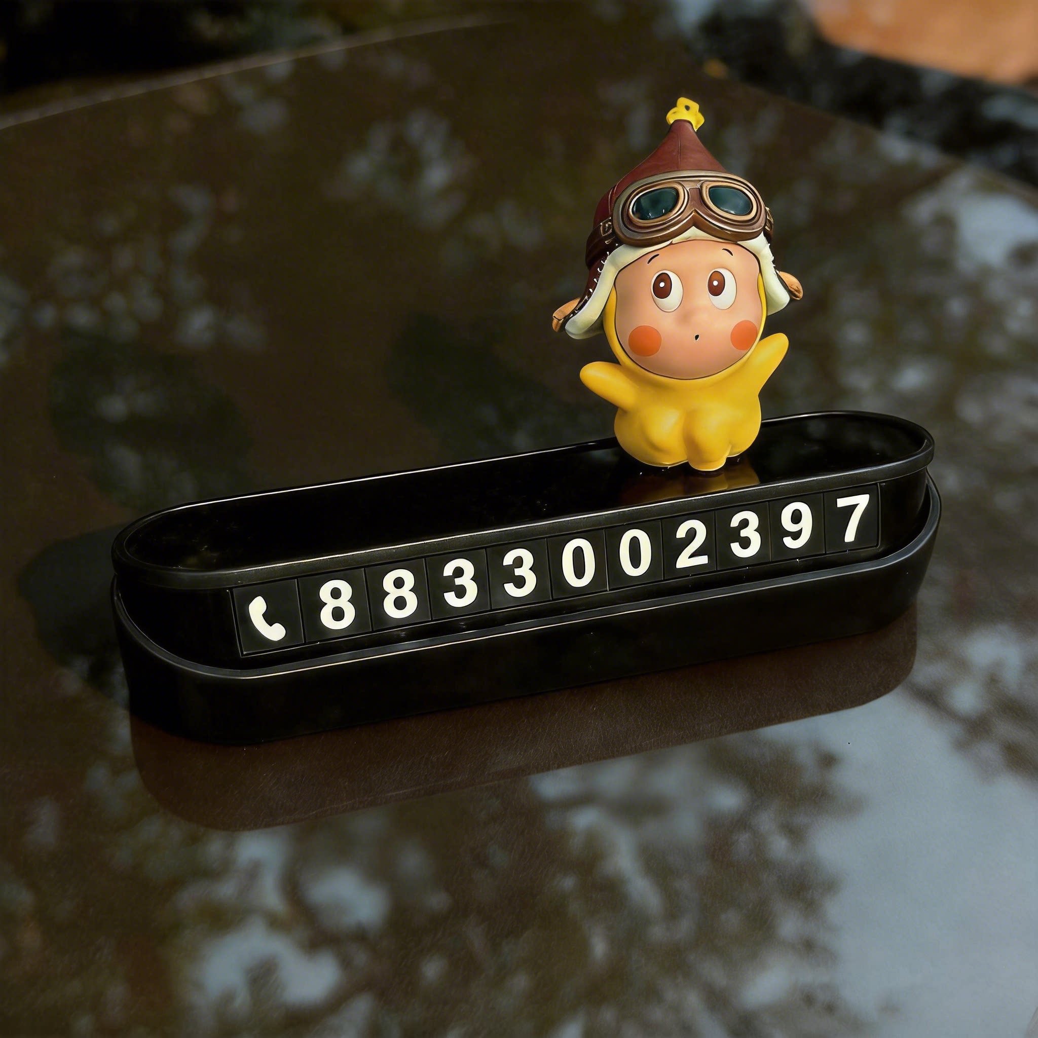 2026新款飞行员汽车停车号码牌个性装饰车上移挪车电话牌车内摆件