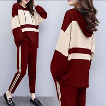 Fat mm temperament casual suit 2020 spring and autumn new large size womens clothing foreign style loose slimming two-piece set