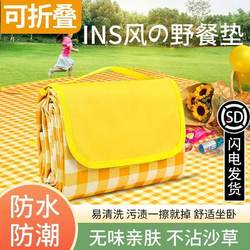 Picnic Mat Outdoor Damp-proof Mat Portable Spring Outing Mat Picnic Cloth ins Style Camping Mat Outings Picnic Supplies
