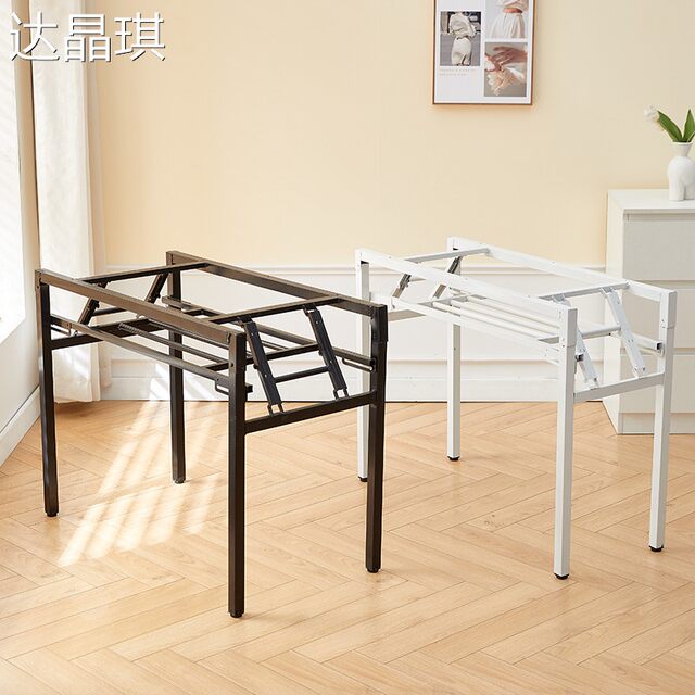 Folding table shelf long table double-layer table frame iron frame table leg single-layer table leg simple dining table thickened bracket bed sheet pull cart