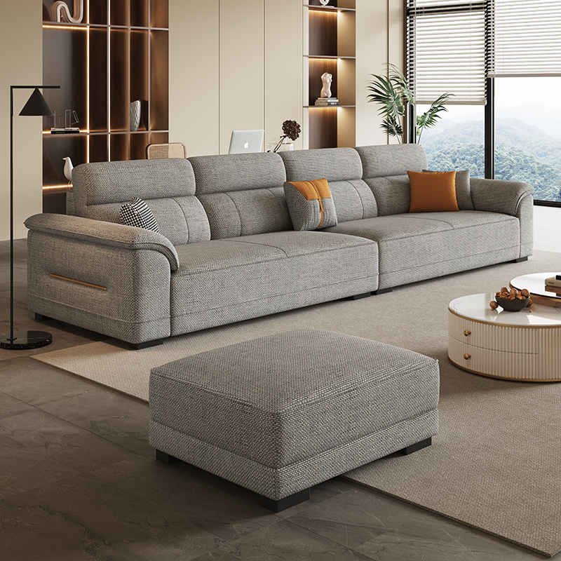 Диван Paschen из итальянской хлопчатобумажной и льняной ткани кремового цвета с современным минималистичным дизайном, встроенная съемная и моющаяся мебель из шенилла