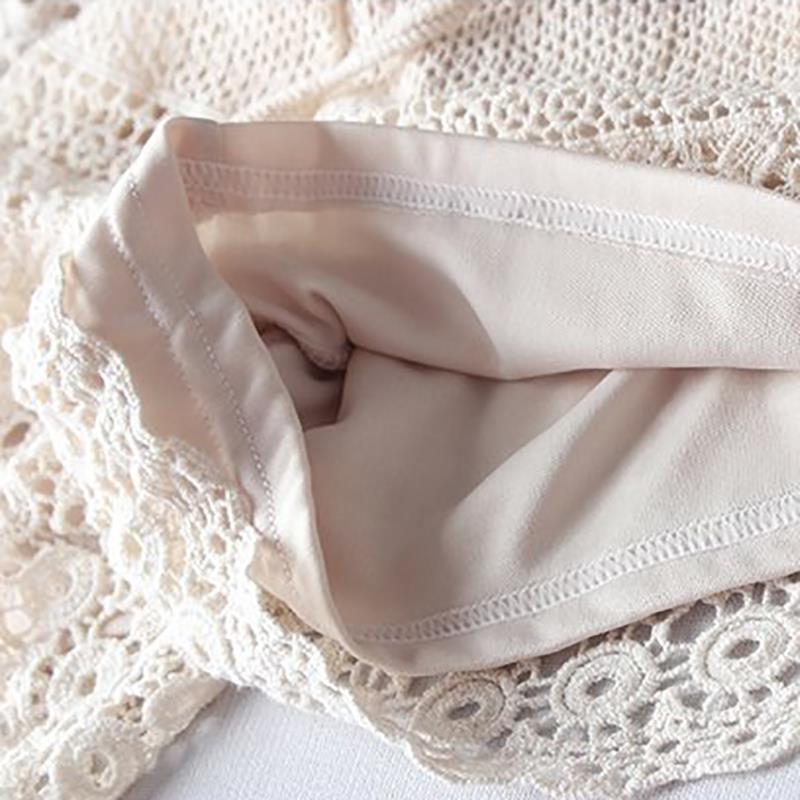 Resort-Inspired Cutout Knit Shorts Bohemian Resort-Style Cutout Knit Shorts