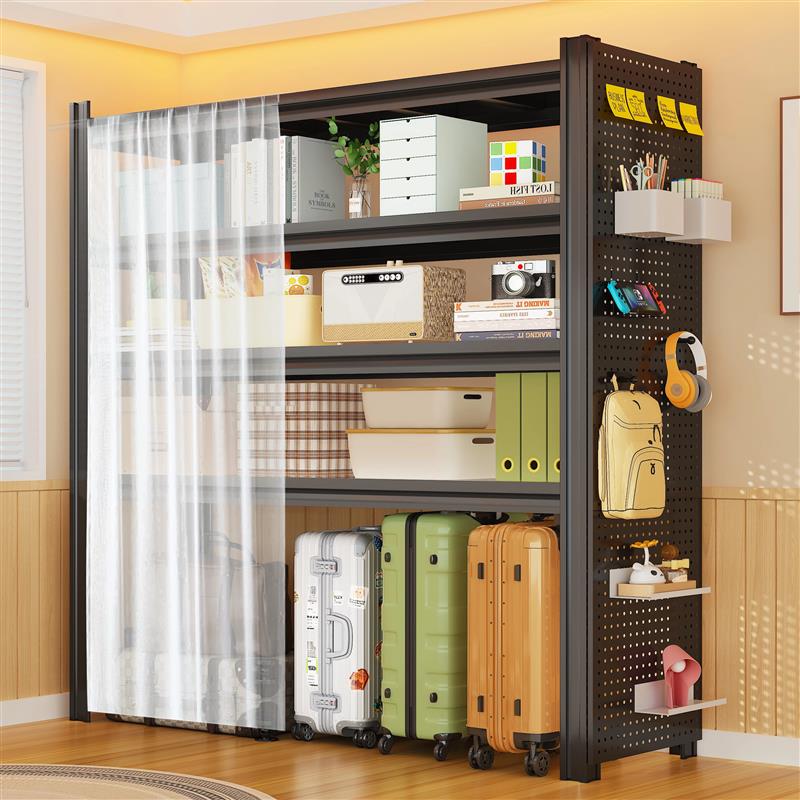 Angle steel storage rack multi-layer storage rack balcony utility room floor-to-ceiling hole plate storage rack warehouse storage iron rack