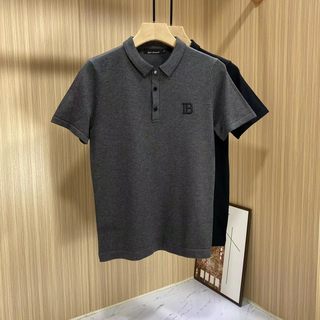 Lapel short-sleeved sweater men's slim half-sleeved knitted polo shirt letter embroidery slim neck sweater half-sleeved trend