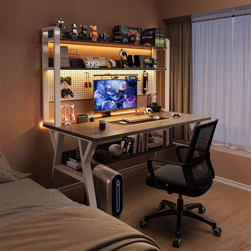 Computer desk desktop home board desk bookshelf body office desk office table hole study bedroom YDG room e-sports table