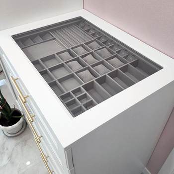 Customized jewelry storage box dressing table for home custom drawer bracelet jewelry velvet cloth wooden tray free shipping