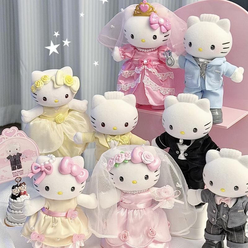 Authentic Toptoy Century Wedding Plush Series Blind Box Trendy Toy Hello Kitty Cute Qixi Valentine's Day Figurine