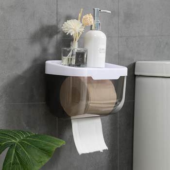 Toilet toilet paper box waterproof wall hanging tissue box toilet storage rack paper box placement box face towel storage box