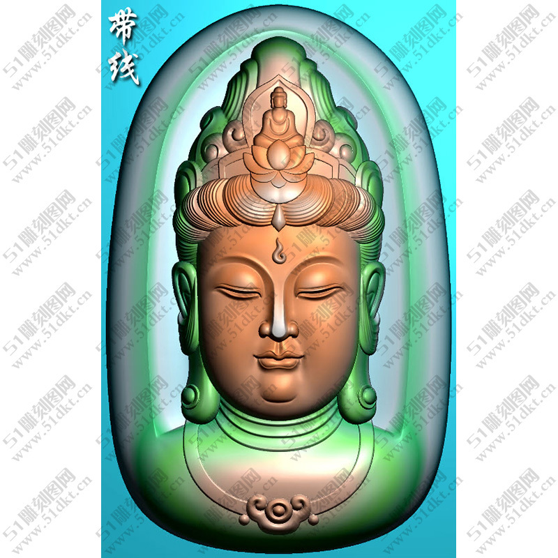Jade Carving Design with Oval Concave Base, Front View of Guanyin Head, Pendant Plaque, Relief Design, Detailed Carving Design, Jdp Grayscale Image, Bmp Jade Carving Design with Oval Concave Base, Front View of Guanyin Head, Pendant Plaque, Relief Design, Detailed Carving Design, Jdp Grayscale Image, Bmp