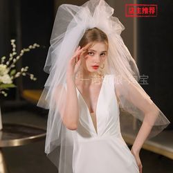 신부의 웨딩 여행 사진 베일 사진 스튜디오 메이크업 아티스트 및 메이크업 스타일 원사 멀티 레이어 하드 메쉬 그랑 거품 푹신한 원사