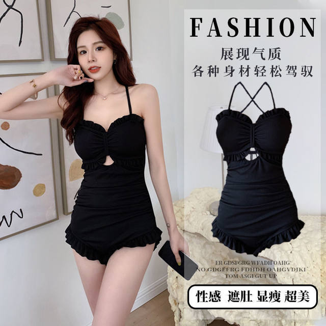 Women's Swimsuit 2025 New Korean ins One-Piece Sexy Conservative Belly-Covering Slimming Look Fairy Hot Spring Small Breasts Gathered