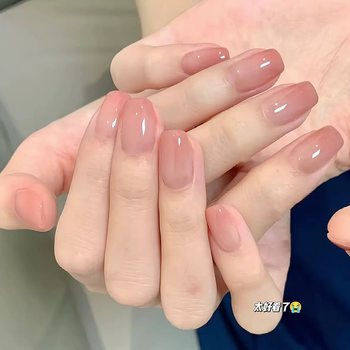 White peach bean paste gradient wear nail peach naked pure desire