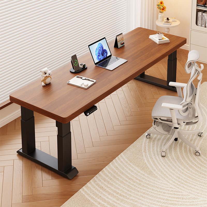 Electric Adjustable Desk, Smart Computer Desk, Desktop Home Desk, Workbench, Elephant Leg Four-Column Double-Person Gaming Desk