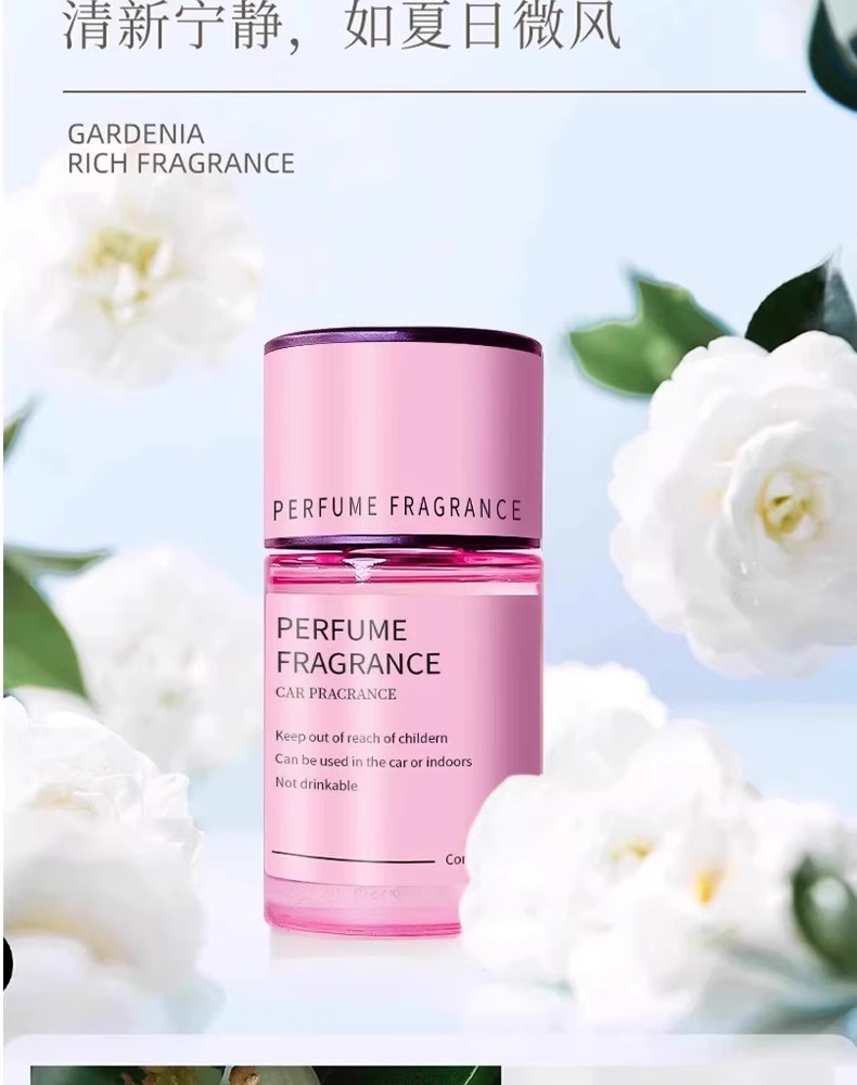 In-Stock Gardenia Flower Scent Car Fragrance, Odor Removal, Long-Lasting Fragrance, High-End Decoration, Car Perfume, Factory Direct Sale