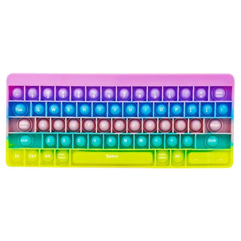 Радужная силиконовая клавиатура Pop It игрушка-погремушка, связанная с клавиатурой Bubble