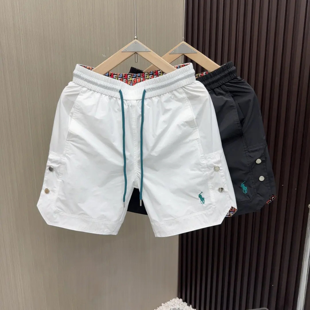 Летняя верхняя одежда, модные брендовые шорты, новинка 2025 года, мужские спортивные дышащие брюки с вышивкой в пяти точках, мужские высококачественные шорты на кнопках