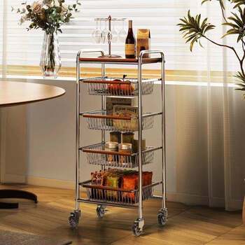 New style medium-wheeled trolley storage, multi-layer ancient floor-standing electroplating storage kitchen storage frame lix rack