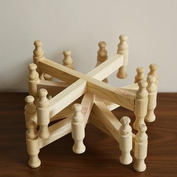Multi-purpose wooden pot rack, kitchen anti-scalding insulation rack, flower rack, steamed rice bucket bracket, kitchen storage rack
