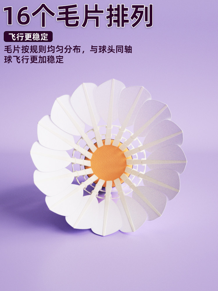 Peak Peak Badminton Shuttlecocks Are Durable and Not Easily Damaged, Suitable for Professional Training, Outdoor Use, Wind-Resistant, and Come in Packs of 6 or 12, Genuine Products