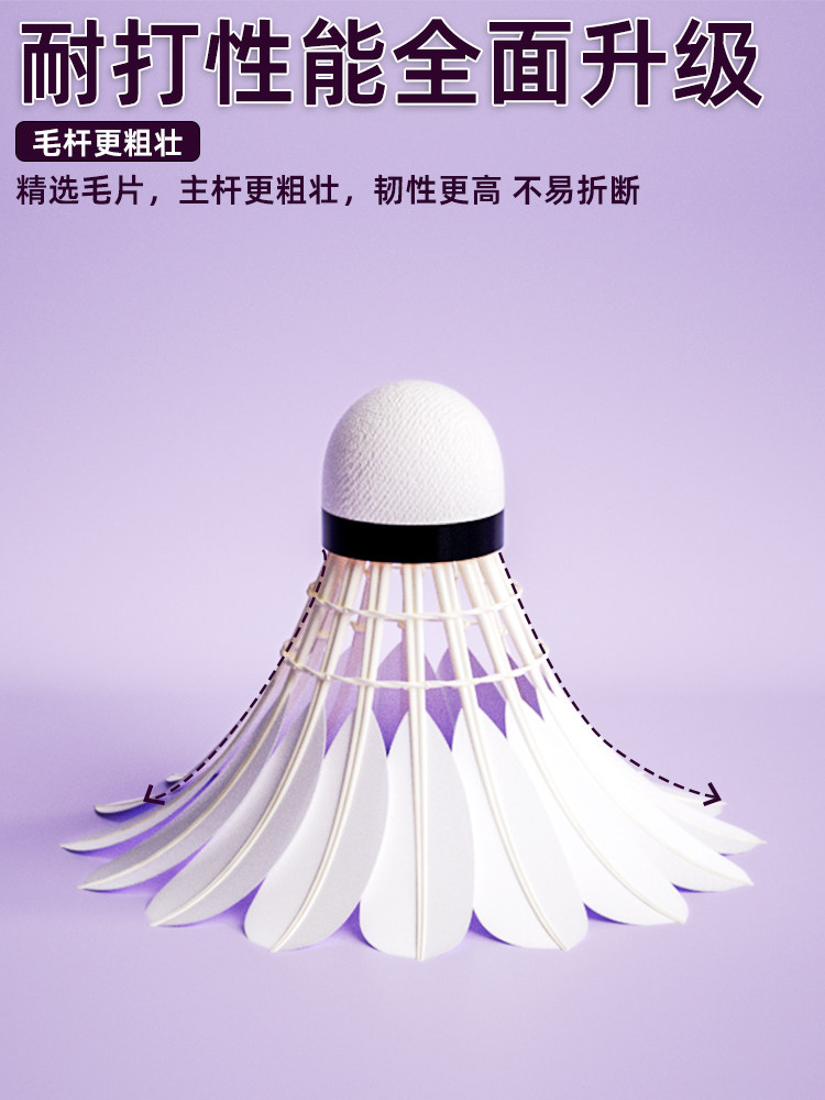 Peak Peak Badminton Shuttlecocks Are Durable and Not Easily Damaged, Suitable for Professional Training, Outdoor Use, Wind-Resistant, and Come in Packs of 6 or 12, Genuine Products