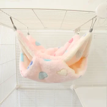 Double-Layer/Multi-Layer Faux Rabbit Fur Hammock Cotton Nest for Hamsters and Squirrels, Warm and Sturdy for Winter, Autumn and Winter Hammock