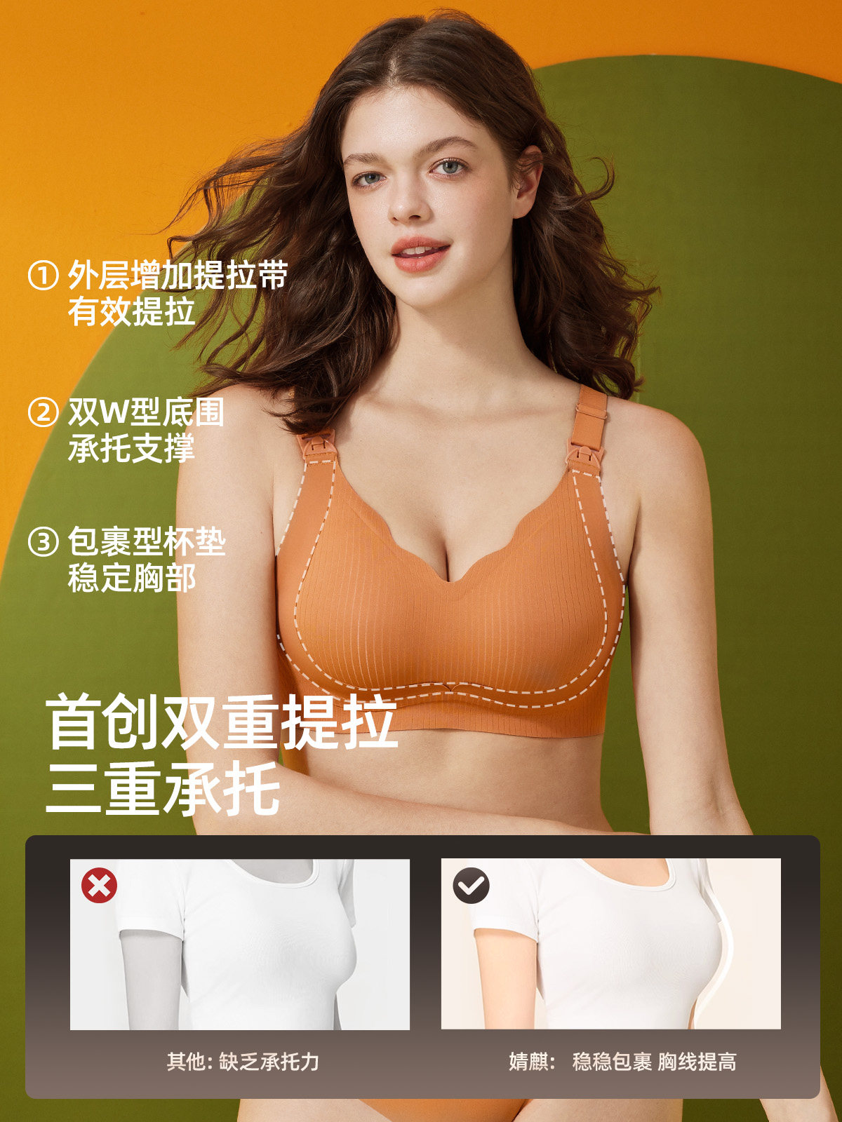 Jingqi Maternity Bra for Women during Pregnancy, Special Support to Prevent Sagging, Gather and Support, Postpartum Breastfeeding, Large Size Bra