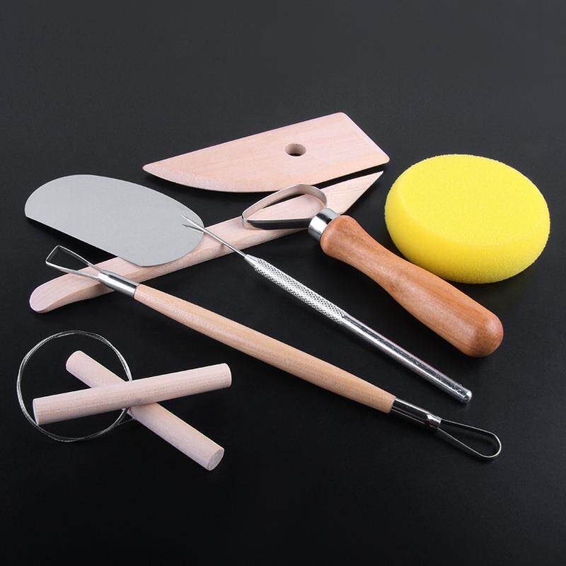 Poery Tools 初学者陶艺工具8件套木质黏土雕刻套装