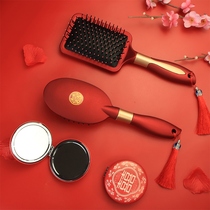 Comb wedding pair red mirror set dowry newlywed comb wedding supplies wedding comb air bag comb wedding