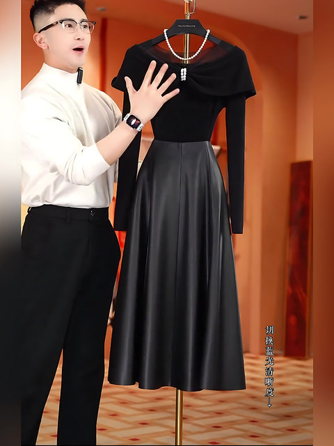 Mijie 2026 spring Hepburn style black bow suit for women, daughter style, slim and high-end two-piece set