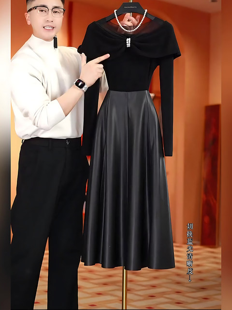 Mijie 2026 spring Hepburn style black bow suit for women, daughter style, slim and high-end two-piece set