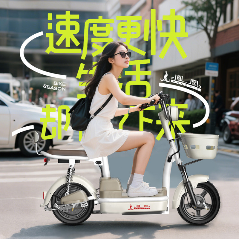Phoenix Electric Scooter for Adults, Small Battery-Powered Vehicle, New National Standard Electric Bicycle, Lithium Battery, 2025 New Model for Transportation
