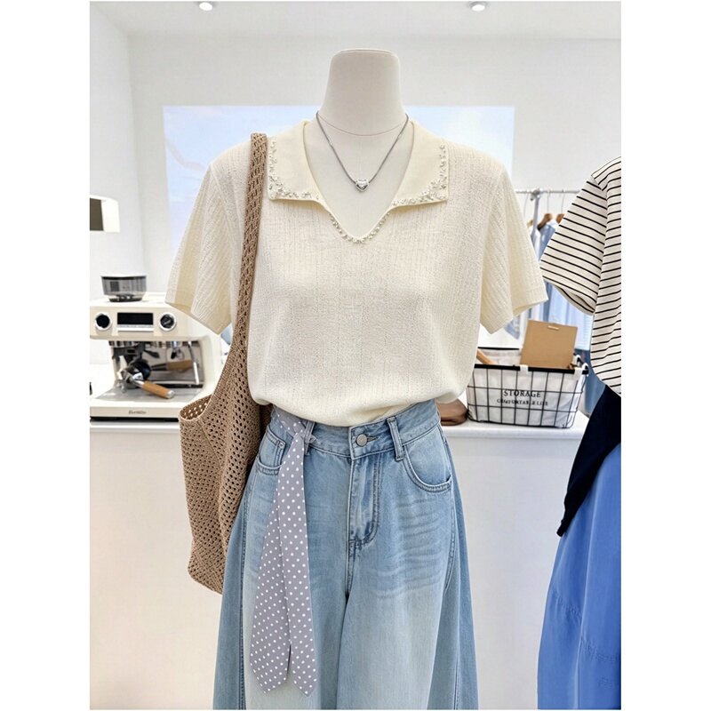 Check Out This 1-392 Qian 2026 Summer Thin New Style Cartoon Internet Celebrity Versatile Knitted Short-Sleeve Top 3
