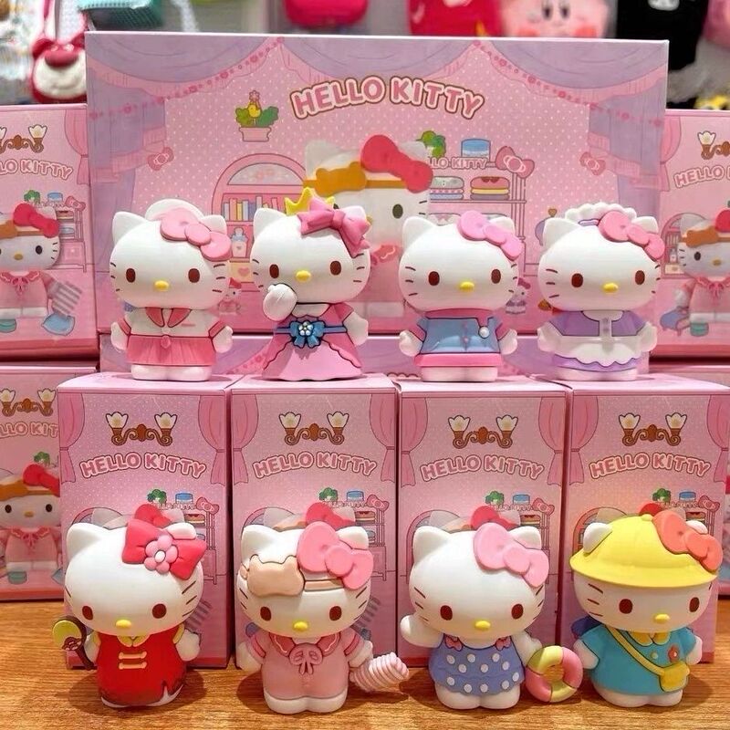 Hello Kitty Dress-Up Diary Series Blind Box Kt Cat Figurine Healing Desktop Ornament Doll Girl's Birthday Gift Hello Kitty Dress-Up Diary Series Blind Box Kt Cat Figurine Healing Desktop Ornament Doll Girl's Birthday Gift