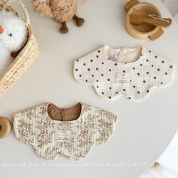 Category a ins Six-Layer Pure Cotton Gauze Spring and Autumn New Petal Double-Sided Baby Saliva Towel Newborn Small Bib Biblet