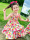 Girls Dress Summer 2025 New Pastoral Style Children's Style Floral Suspender Dress Baby Summer Princess Dress