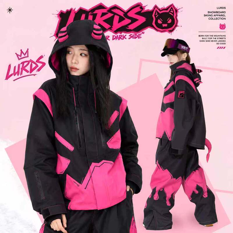 Lurds 2627 Little Devil Ski Suit Korean Version Hard Shell Professional Loose Waterproof 3L Fully Seam-Sealed Warm Snowboard Suit Lurds 2627 Little Devil Ski Suit Korean Version Hard Shell Professional Loose Waterproof 3L Fully Seam-Sealed Warm Snowboard Suit