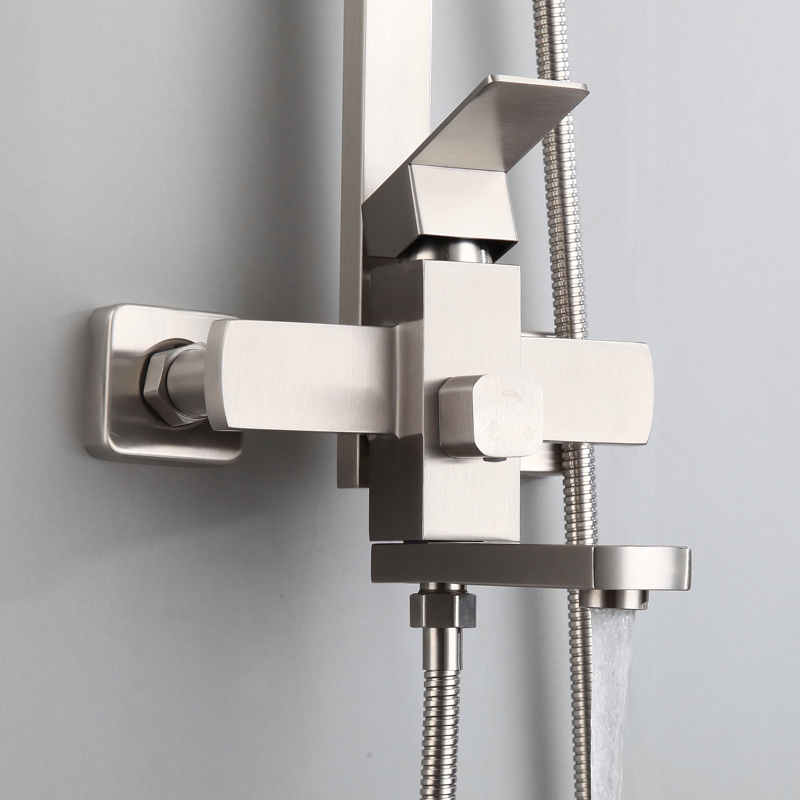 304 Stainless Steel Square Shower Set Bathtub Bathroom Concealed Hot and Cold Faucet Mixing Valve for Home Use