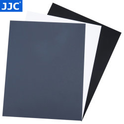 JJC 대형 회색 카드 18도 18% 검은 색, 흰색 및 회색 3 색 카드 표준 노출 교정 화이트 밸런스 스크래치 방수 휴대용