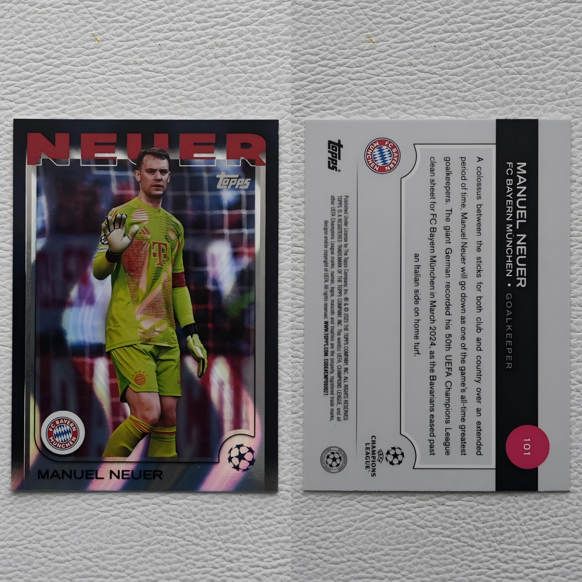 КАРТЫ PANINI Topps Байерн Мюнхен Германия Нойер Ограниченная серия Звездная карта Периферийные подарки